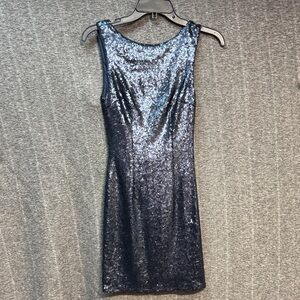 Lulu's Navy Sequin Mini Dress
